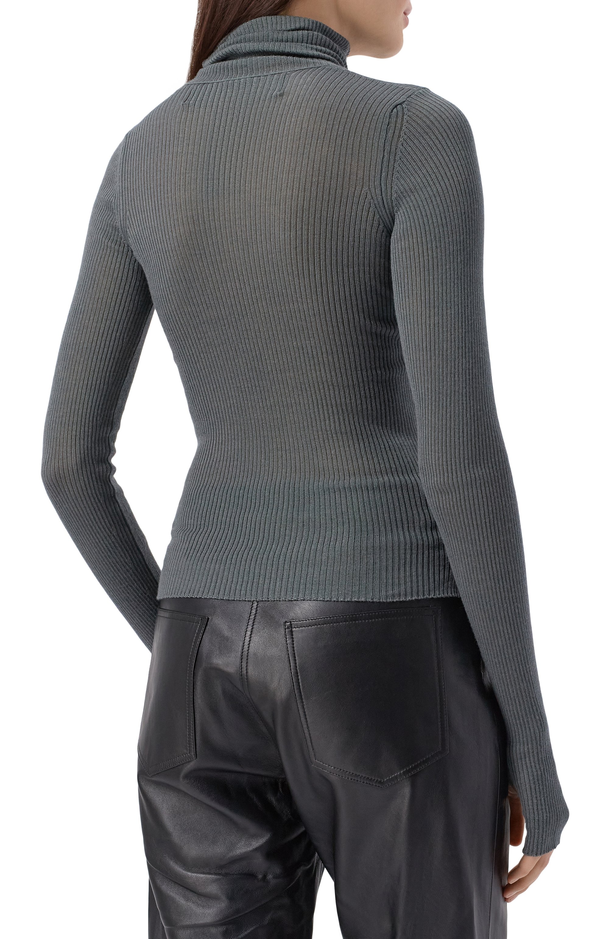 Водолазка из кашемира и шелка ISABEL BENENATO серого цвета по цене 75300 руб., арт. DK106F25, фото 4 Водолазка из кашемира и шелка ISABEL BENENATO, арт. DK106F25, фото 4