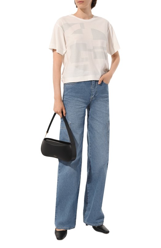 Хлопковая футболка Giorgio Armani 6RAM54/AJBWZ Кремовый  6RAM54/AJBWZ Фото 2