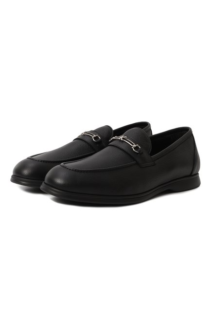 Мужские кожаные лоферы KITON черного цвета, арт. USSA316N0109803 | Фото 1 (Материал внешний: Натуральная кожа; Материал сплава: Проставлено; Материал внутренний: Натуральная кожа; Нос: Не проставлено)