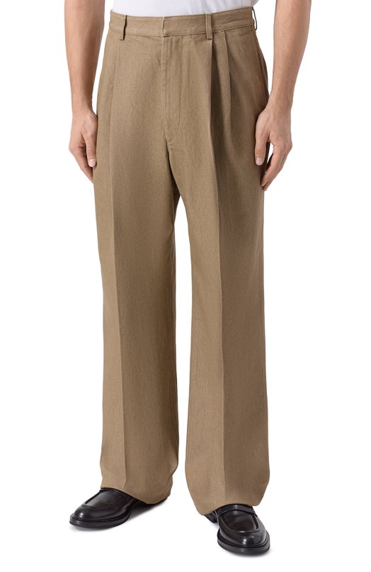 Хлопковые брюки Dries Van Noten 020962-2385-104 Бежевый  020962-2385-104 Фото 3