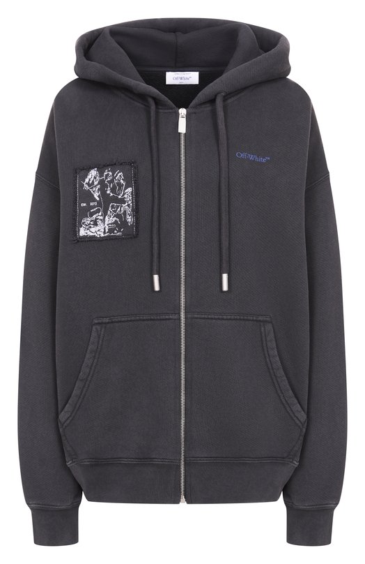 Хлопковая толстовка Off-White 0WBE009F25FLE001 Серый 0WBE009F25FLE001