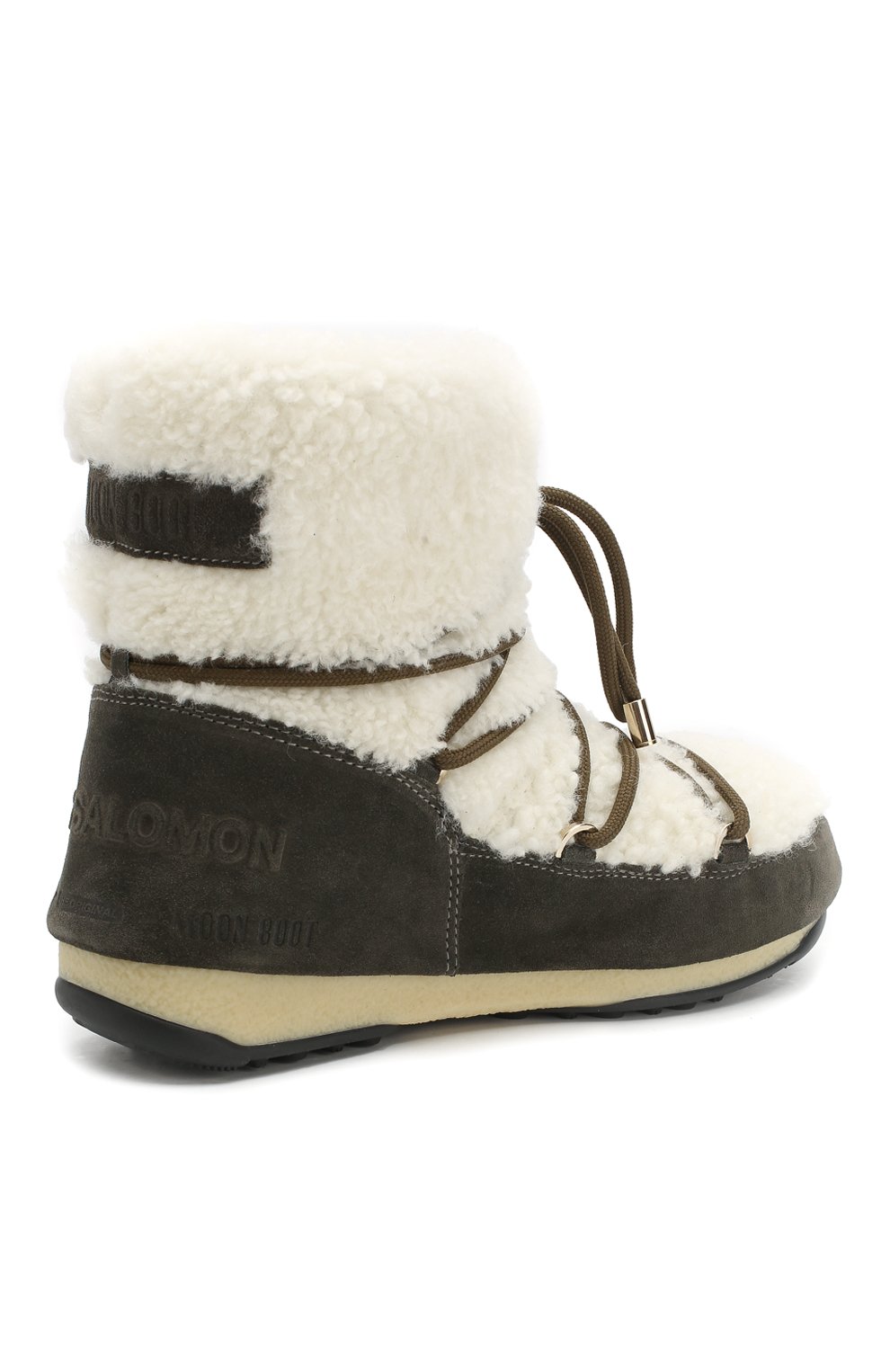 Замшевые ботинки yves salomon x moon boot с отделкой из овчины YVES SALOMON, арт. 9WAC167XXMRMX, фото 4