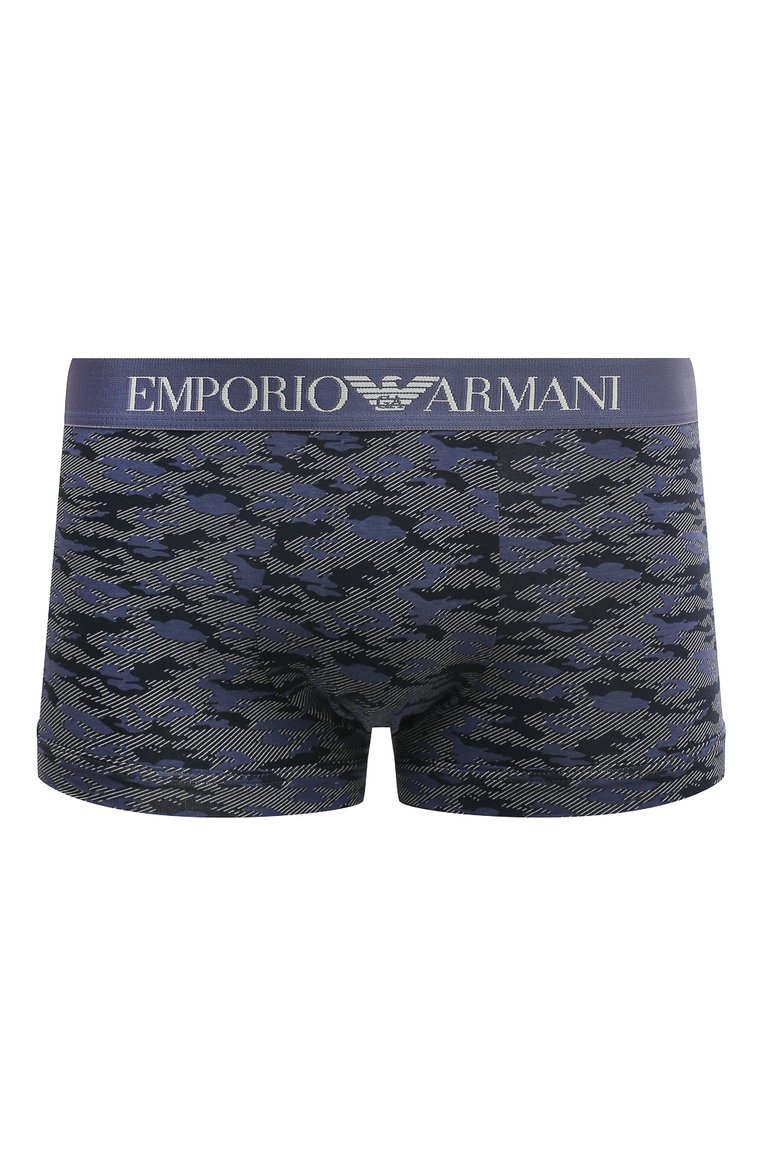 Мужские хлопковые боксеры EMPORIO ARMANI синего цвета, арт. 111389/3F504 | Фото 1 (Кросс-КТ: бельё; Материал сплава: Проставлено; Нос: Не проставлено; Материал внешний: Хлопок; Мужское Кросс-КТ: Трусы)