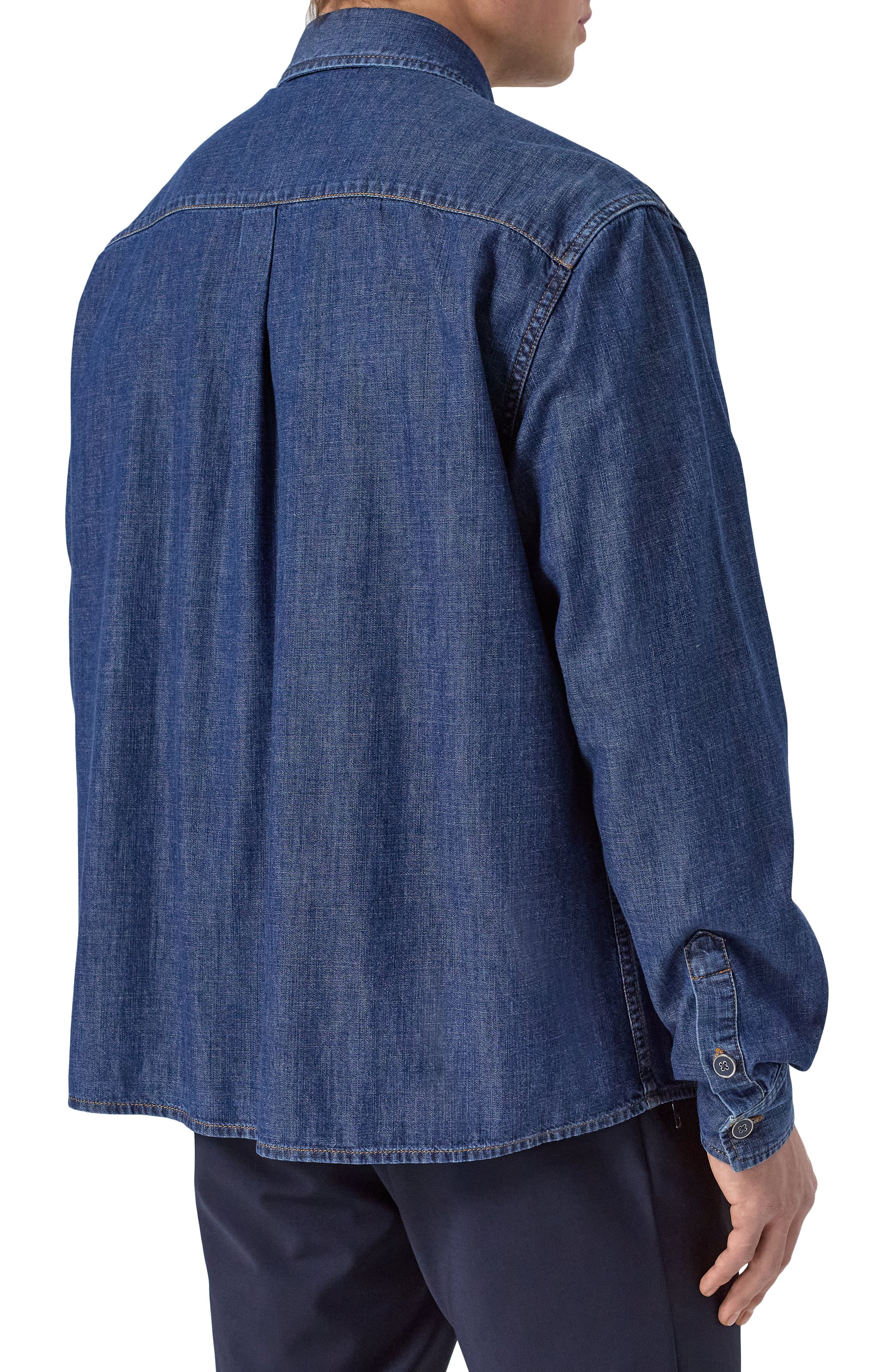 Джинсовая рубашка DOLCE & GABBANA синего цвета по цене 145500 руб., арт. G5M02Z/G8MF5, фото 4 Джинсовая рубашка DOLCE & GABBANA, арт. G5M02Z/G8MF5, фото 4