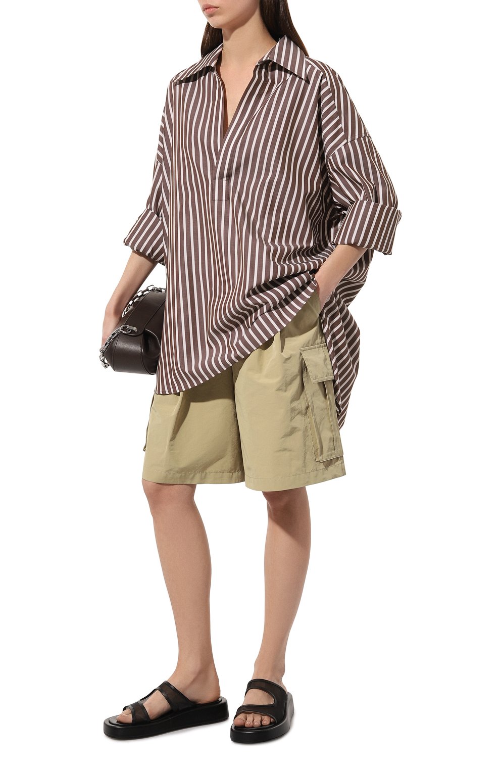 Хлопковая рубашка PETAR PETROV коричневого цвета по цене 69950 руб., арт. S23B17, фото 2 Хлопковая рубашка PETAR PETROV, арт. S23B17, фото 2