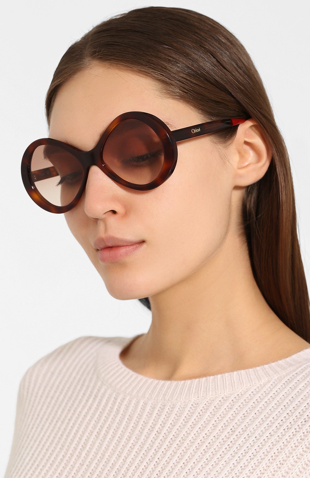 Солнцезащитные очки CHLOÉ коричневого цвета по цене 22150 руб., арт. 2743S-270, фото 2 Солнцезащитные очки CHLOÉ, арт. 2743S-270, фото 2