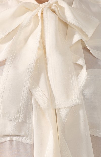 Шелковая блузка BURBERRY белого цвета по цене 99500 руб., арт. 8024155, фото 5 Шелковая блузка BURBERRY, арт. 8024155, фото 5