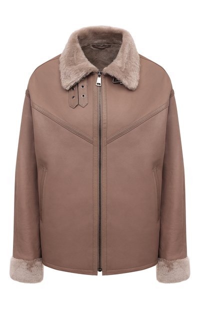 Женская дубленка из овчины MANZONI24, арт. 24M1292-S21/