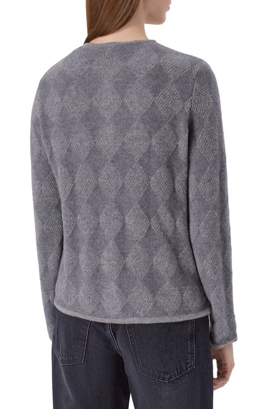 Кардиган из шерсти и кашемира Emporio Armani EW002176/AF18280/F8001 Серый  EW002176/AF18280/F8001 Фото 4