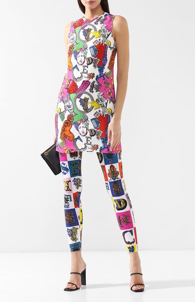 Легинсы с принтом VERSACE разноцветного цвета по цене 61450 руб., арт. A80109/A229114, фото 2 Легинсы с принтом VERSACE, арт. A80109/A229114, фото 2