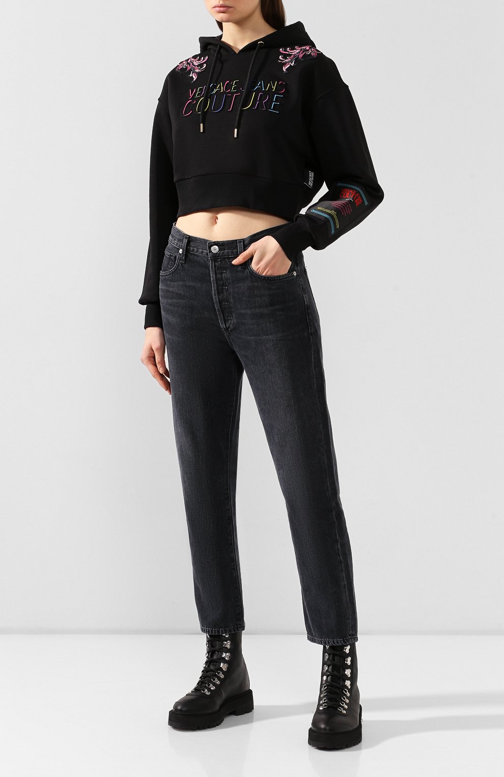 Хлопковое худи VERSACE JEANS COUTURE, арт. B6HUB791-UDM300 9A PATCHES/30296, фото 2
