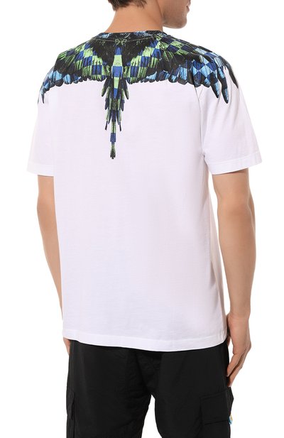 Хлопковая футболка MARCELO BURLON белого цвета по цене 33100 руб., арт. CMAA018S23JER0030145, фото 4 Хлопковая футболка MARCELO BURLON, арт. CMAA018S23JER0030145, фото 4