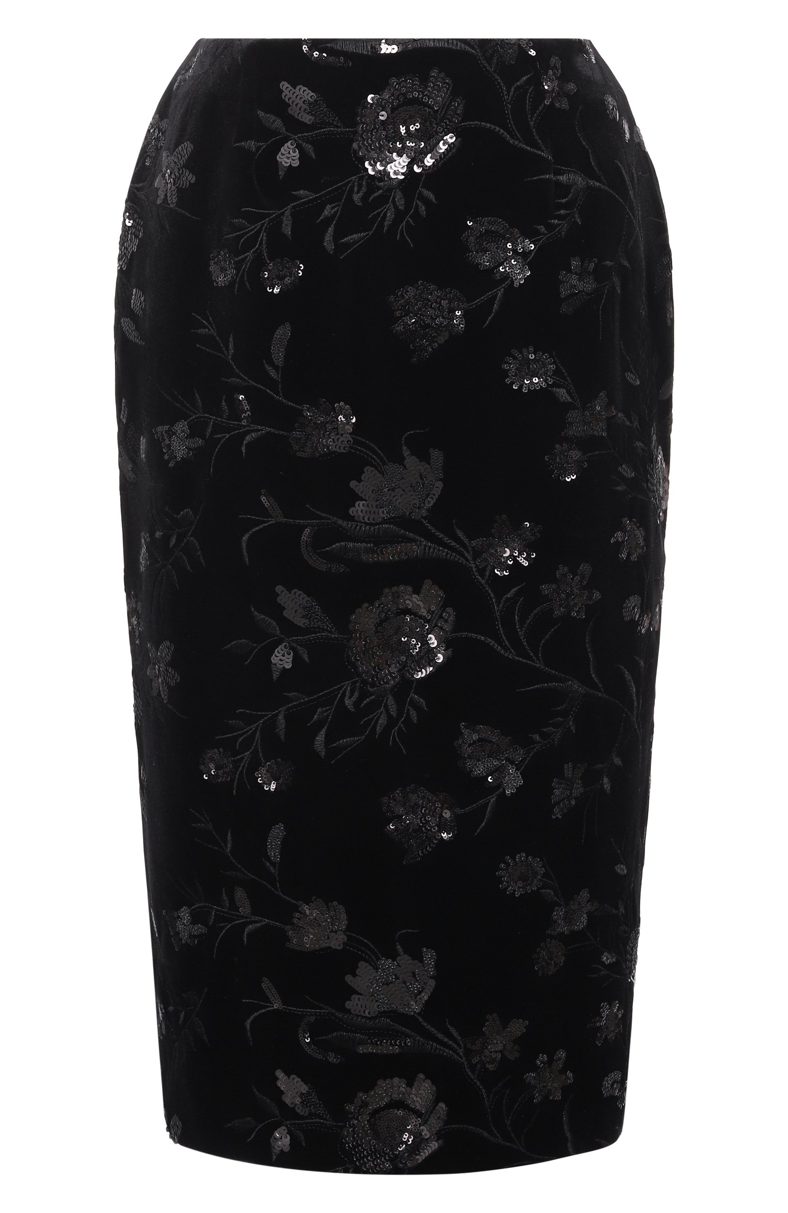 Бархатная юбка с отделкой пайетками ELIE SAAB, арт. SK370NP26/VLE02, фото 1