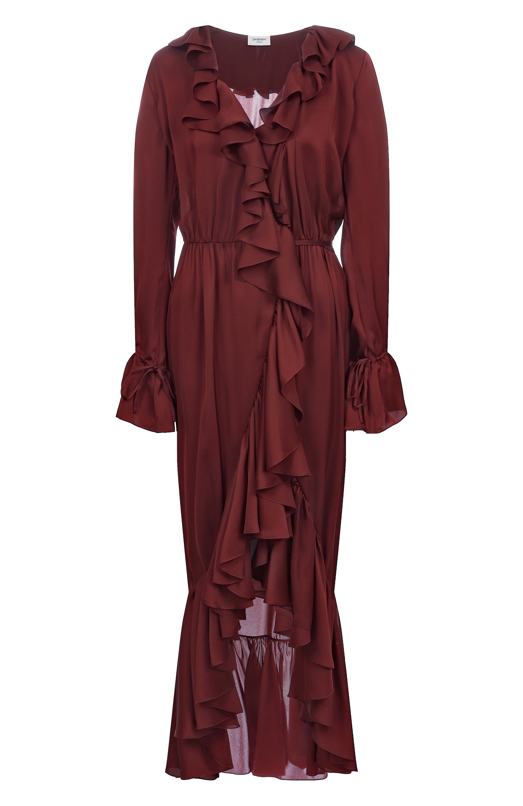 Шелковое платье SAINT LAURENT, арт. 814446/Y720W, фото 1