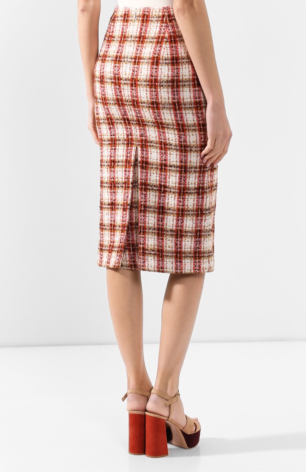 Юбка из смеси шерсти и хлопка VICTORIA BECKHAM, арт. 1120WSK000710A, фото 4