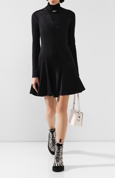 Платье OFF-WHITE черного цвета по цене 65850 руб., арт. 0WDB173F19F850521001, фото 2 Платье OFF-WHITE, арт. 0WDB173F19F850521001, фото 2