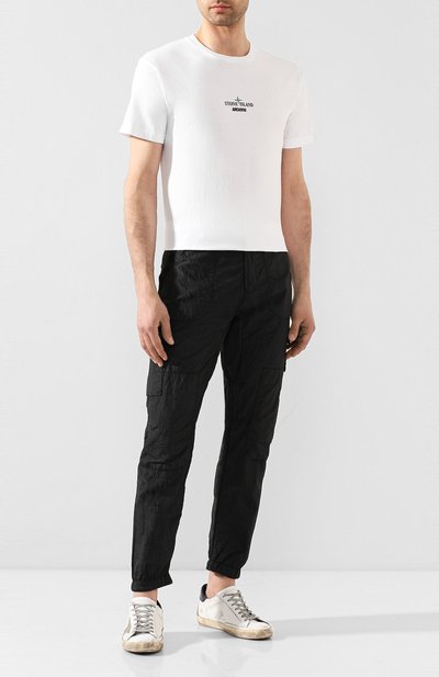 Хлопковая футболка STONE ISLAND белого цвета по цене 15050 руб., арт. 72152NS92, фото 2 Хлопковая футболка STONE ISLAND, арт. 72152NS92, фото 2