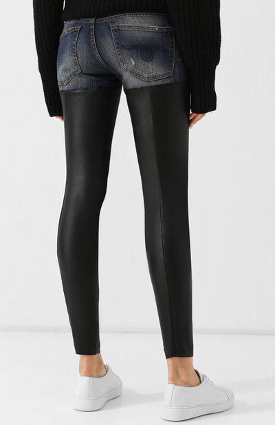 Джинсы-скинни из хлопка и кожи R13, арт. R13WM0041-15, фото 4