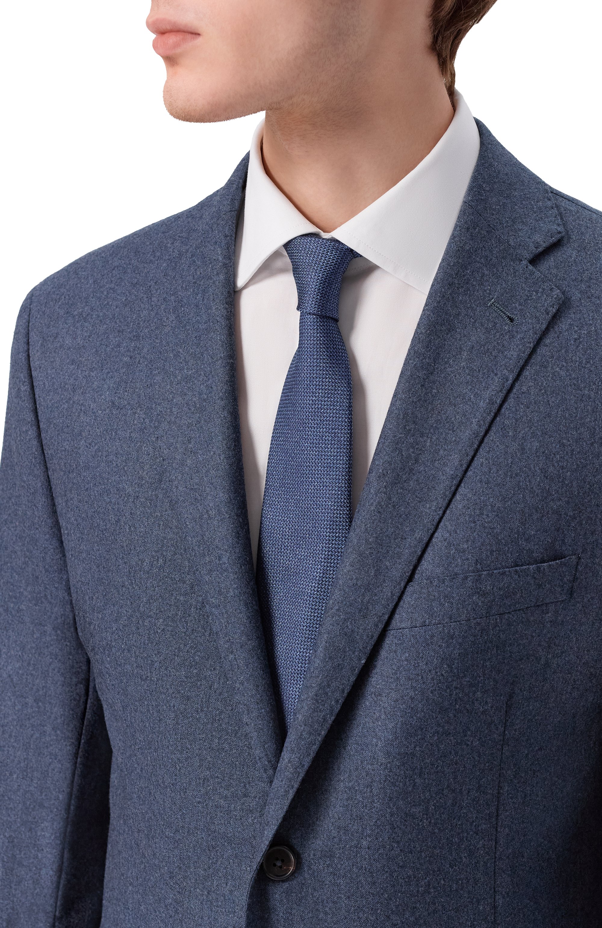 Шелковый галстук CANALI синего цвета по цене 21450 руб., арт. 18/HJ04516, фото 2 Шелковый галстук CANALI, арт. 18/HJ04516, фото 2