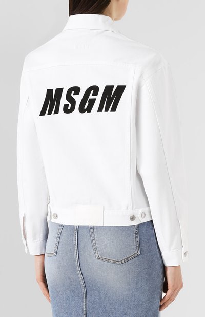 Джинсовая куртка MSGM белого цвета по цене 29950 руб., арт. 2841MDH51T 207276, фото 4 Джинсовая куртка MSGM, арт. 2841MDH51T 207276, фото 4