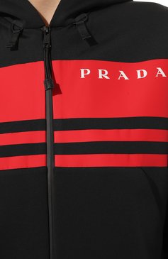 Женский толстовка prada linea rossa PRADA черного цвета, арт. 138598-10QM-F0002-212 | Фото 5 (Рукава: Длинные; Длина (для топов): Стандартные; Материал сплава: Проставлено; Нос: Не проставлено; Стили: Спорт-шик; Женское Кросс-КТ: Толстовка-одежда, Кардиган-одежда; Драгоценные камни: Проставлено)