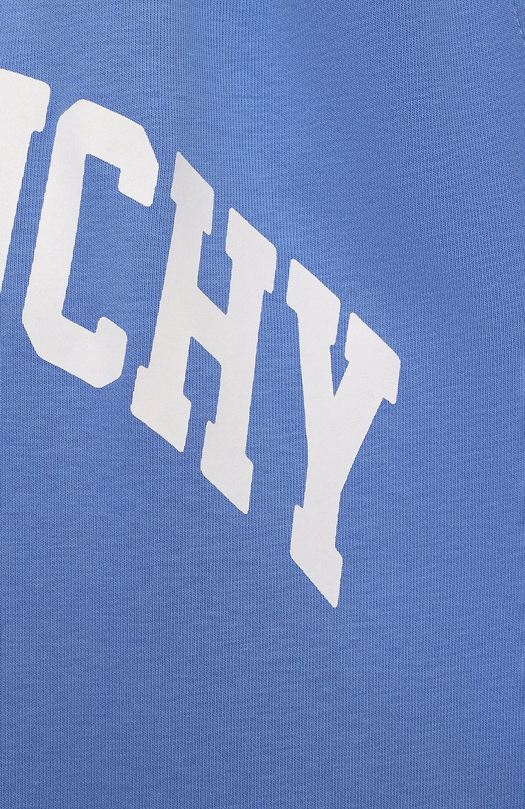 Детские хлопковые джоггеры GIVENCHY голубого цвета, арт. H30124/6A-12A | Фото 3 (Материал сплава: Проставлено; Нос: Не проставлено; Материал внешний: Хлопок; Мальчики Кросс-КТ: Джоггеры-одежда; Ростовка одежда: 12 лет | 152 см, 7 лет | 122 см, 9 лет | 134 см, 5 лет | 110 см)