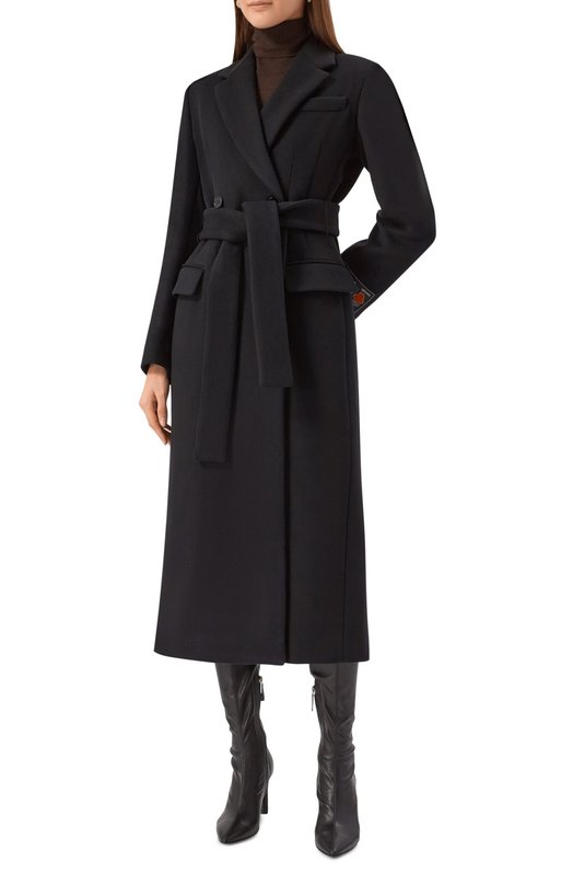 Шерстяное пальто MSGM 3941MDC10/257603 Чёрный  3941MDC10/257603 Фото 3