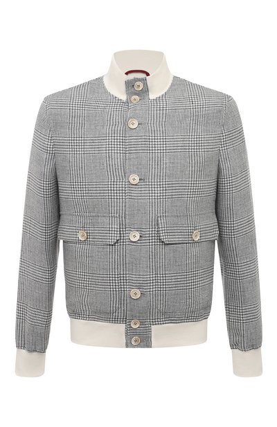 Мужской бомбер изо льна и шерсти BRUNELLO CUCINELLI, арт. MS4856191