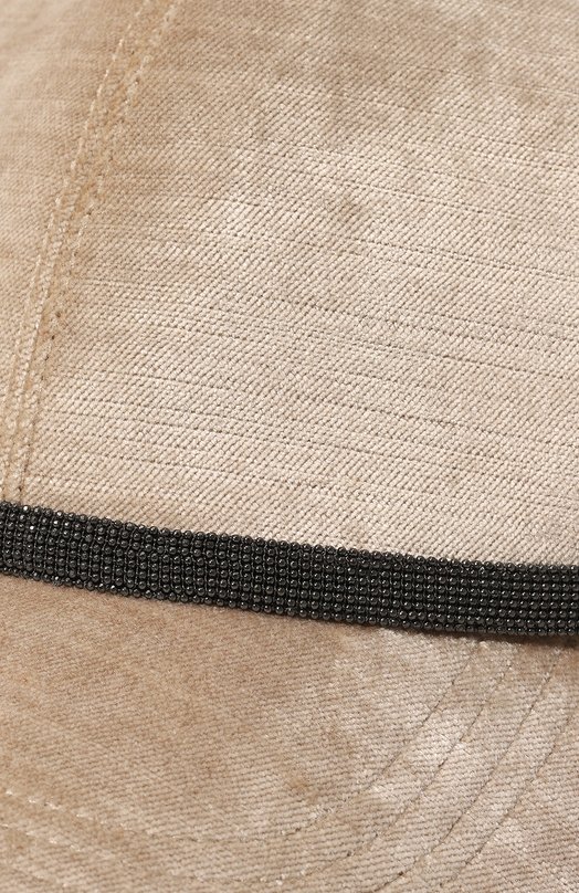 Бейсболка из хлопка и вискозы Brunello Cucinelli MCAP90179P Бежевый  MCAP90179P Фото 4