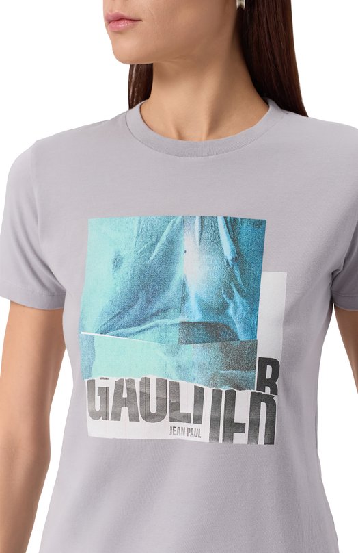 Хлопковая футболка Jean Paul Gaultier 25/03-W-T0294/J002 Серый  25/03-W-T0294/J002 Фото 5