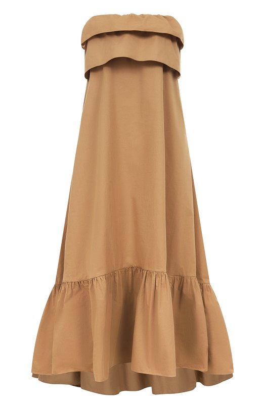 Хлопковое платье Saint Laurent 818380/YZ9AN Бежевый 818380/YZ9AN