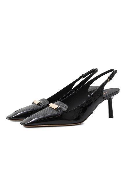 Женские кожаные туфли new vara FERRAGAMO черного цвета, арт. 01J471/779551 | Фото 1 (Материал внешний: Натуральная кожа; Каблук высота: Средний; Материал сплава: Проставлено; Драгоценные камни: Проставлено; Материал внутренний: Натуральная кожа; Подошва: Плоская)