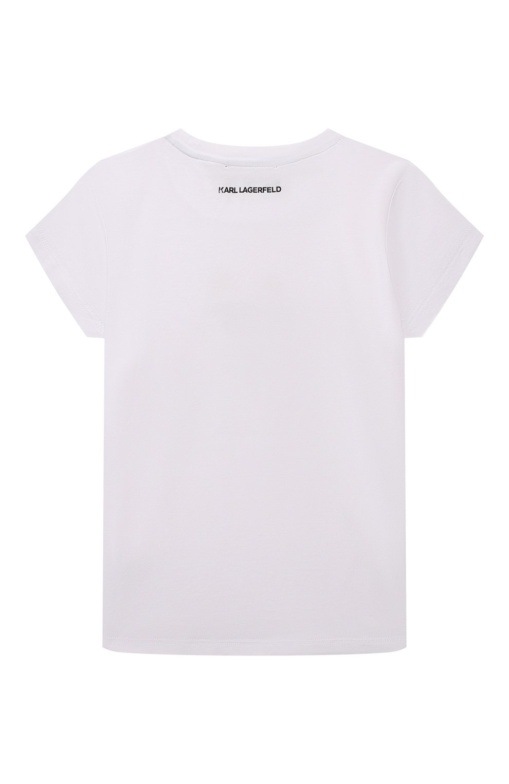 Хлопковая футболка KARL LAGERFELD KIDS белого цвета по цене 7270 руб., арт. Z30211, фото 2 Хлопковая футболка KARL LAGERFELD KIDS, арт. Z30211, фото 2