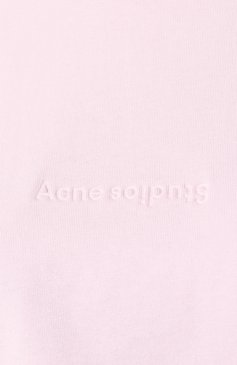 Женская хлопковая футболка ACNE STUDIOS розового цвета, арт. AL0054 | Фото 5 (Статус проверки: Проверена категория; Материал внешний: Хлопок; Рукава: Короткие; Длина (для топов): Стандартные; Женское Кросс-КТ: Футболка-одежда; Стили: Кэжуэл, Минимализм; Принт: Без принта; Материал сплава: Проставлено; Материал внутренний: Не назначено; Драгоценные камни: Проставлено)