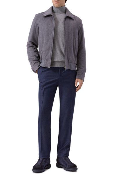 Замшевые ботинки stmoriz SANTONI темно-синего цвета по цене 110000 руб., арт. MGSG189720CNAGEX, фото 2 Замшевые ботинки stmoriz SANTONI, арт. MGSG189720CNAGEX, фото 2