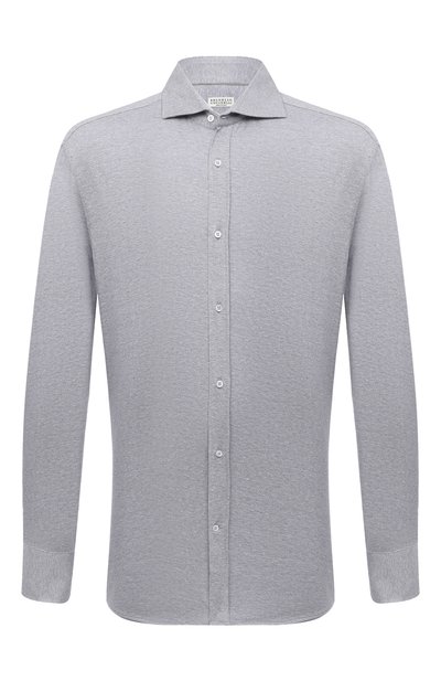 Мужская рубашка изо льна и хлопка BRUNELLO CUCINELLI, арт. MW835B2269