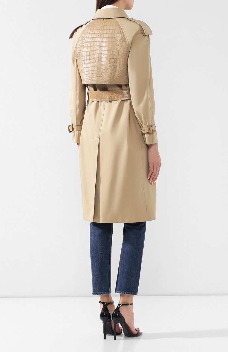 Хлопковый тренч с кожаной отделкой BURBERRY, арт. 4548564, фото 1