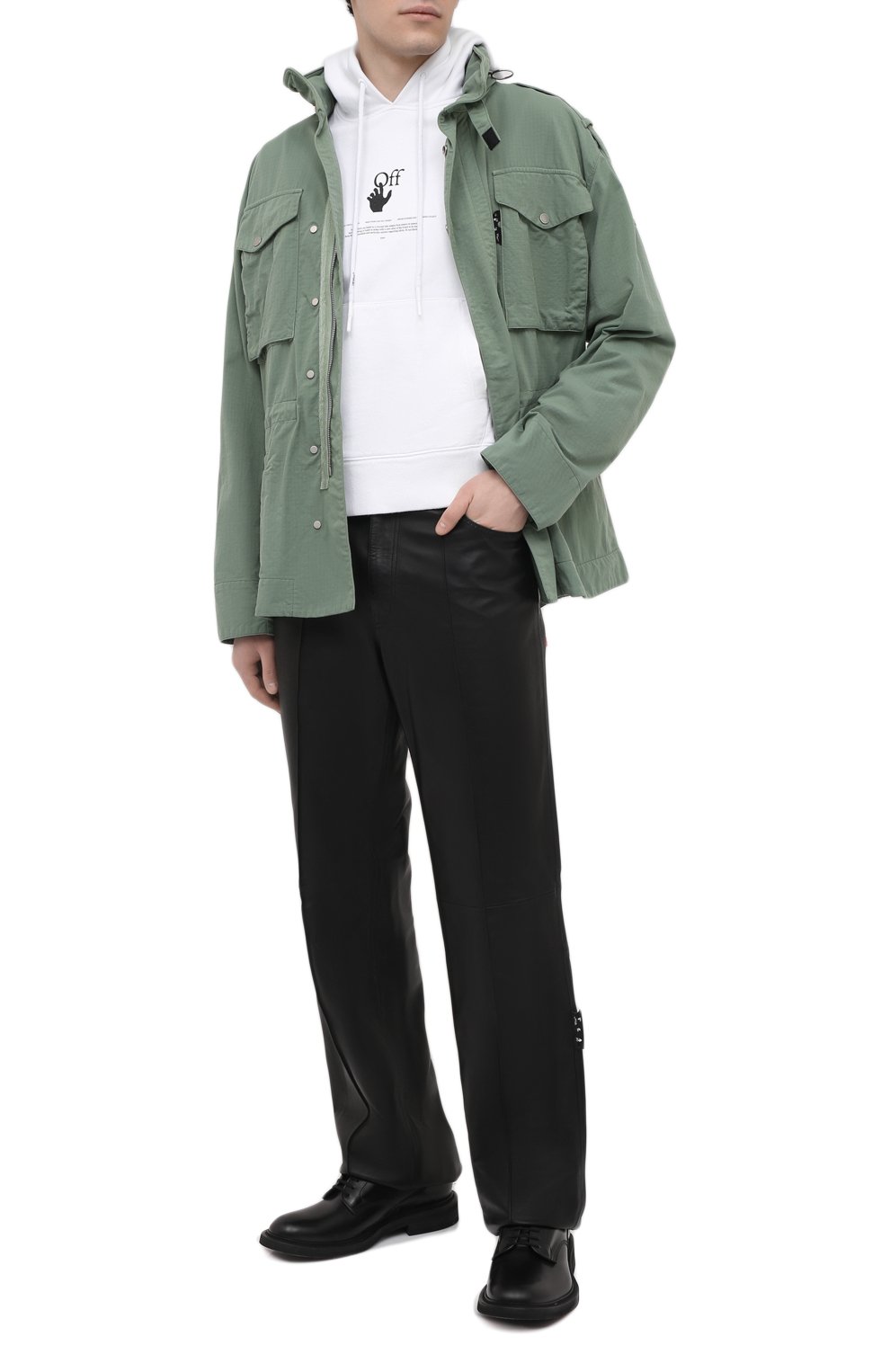 Хлопковое худи OFF-WHITE белого цвета по цене 49950 руб., арт. 0MBB034R21FLE005, фото 2 Хлопковое худи OFF-WHITE, арт. 0MBB034R21FLE005, фото 2