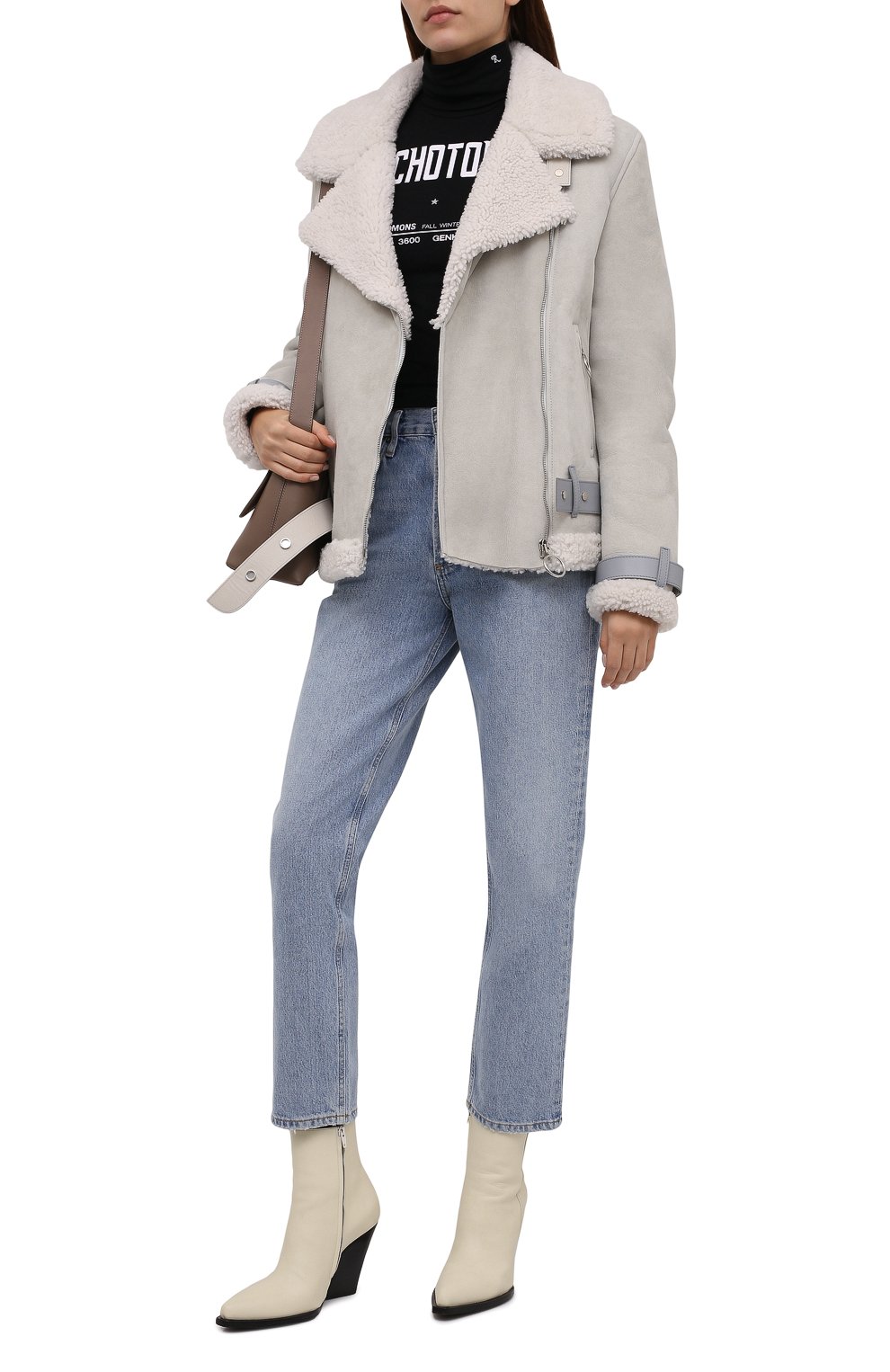 Дубленка из овчины OFF-WHITE светло-серого цвета по цене 311500 руб., арт. 0WJA054F21LEA001, фото 2 Дубленка из овчины OFF-WHITE, арт. 0WJA054F21LEA001, фото 2