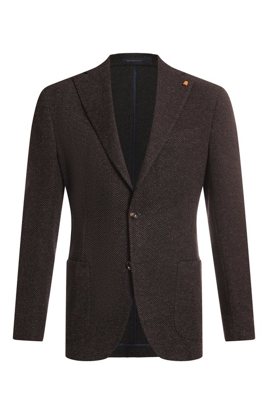 Пиджак из шерсти и хлопка Sartoria Latorre JD74/JG031 Коричневый JD74/JG031