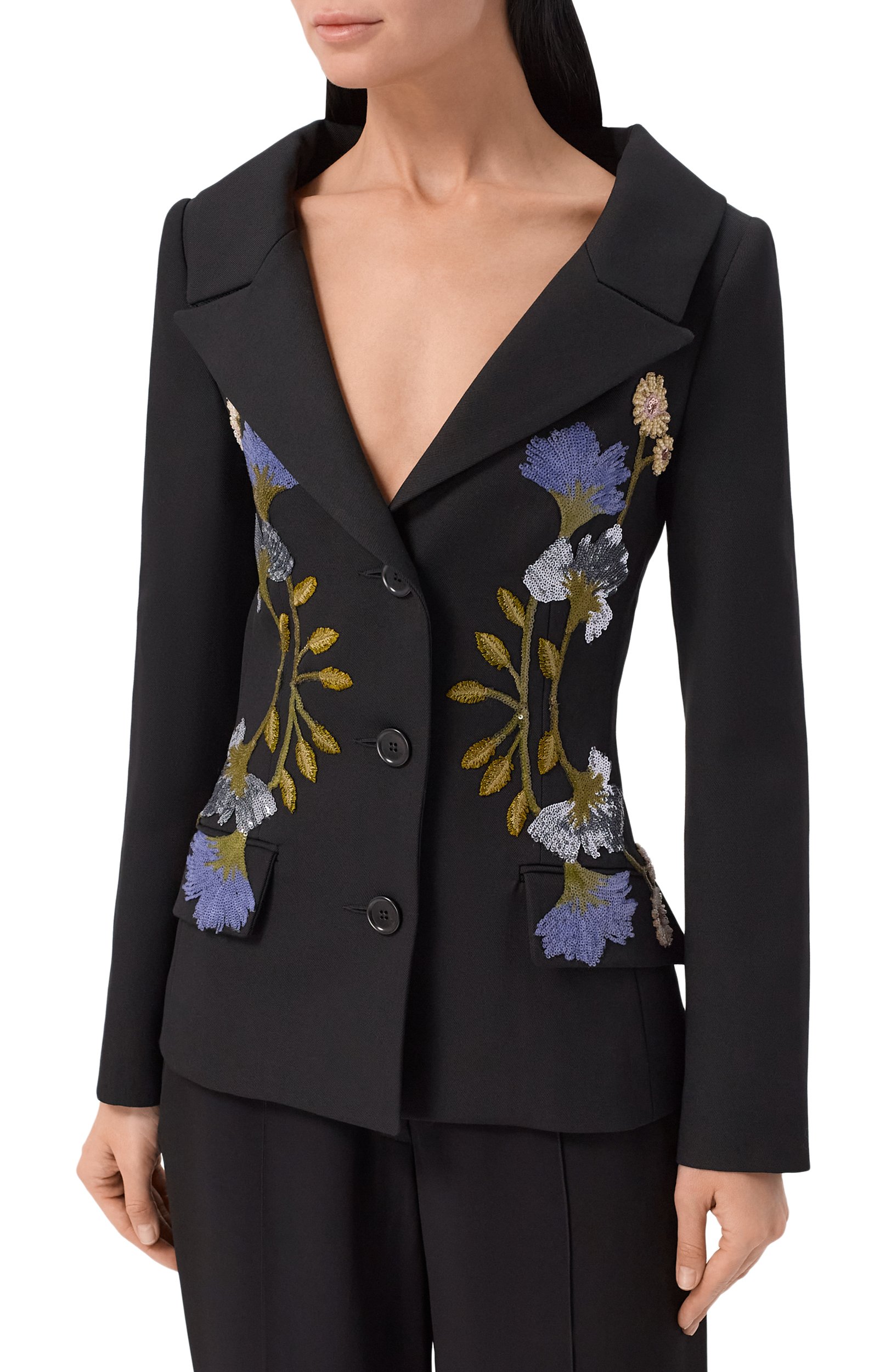 Жакет с отделкой пайетками ELIE SAAB, арт. J0263EP26/W0012, фото 3