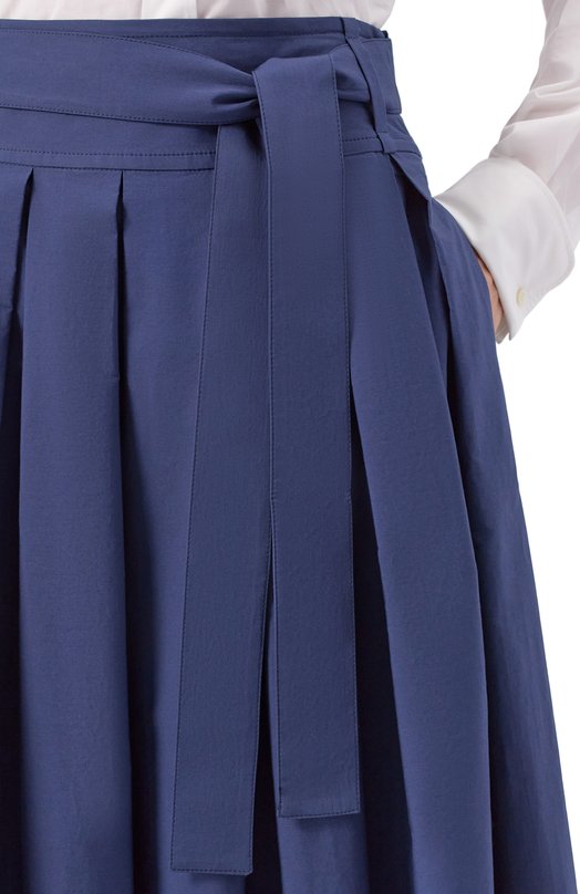 Хлопковая юбка Weekend Max Mara AGIATE Синий  AGIATE Фото 5