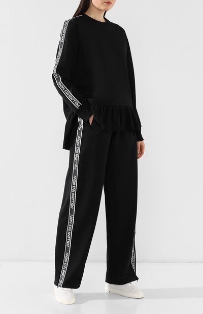 Пуловер с оборкой REDVALENTINO черного цвета по цене 29950 руб., арт. RR3MF00L/ZID, фото 2 Пуловер с оборкой REDVALENTINO, арт. RR3MF00L/ZID, фото 2