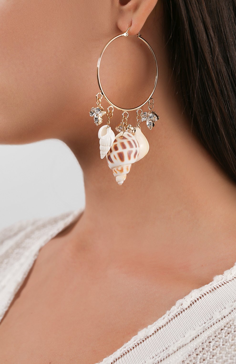 Серьги с подвесками ANTON HEUNIS белого цвета по цене 13300 руб., арт. SPC3.21, фото 2 Серьги с подвесками ANTON HEUNIS, арт. SPC3.21, фото 2