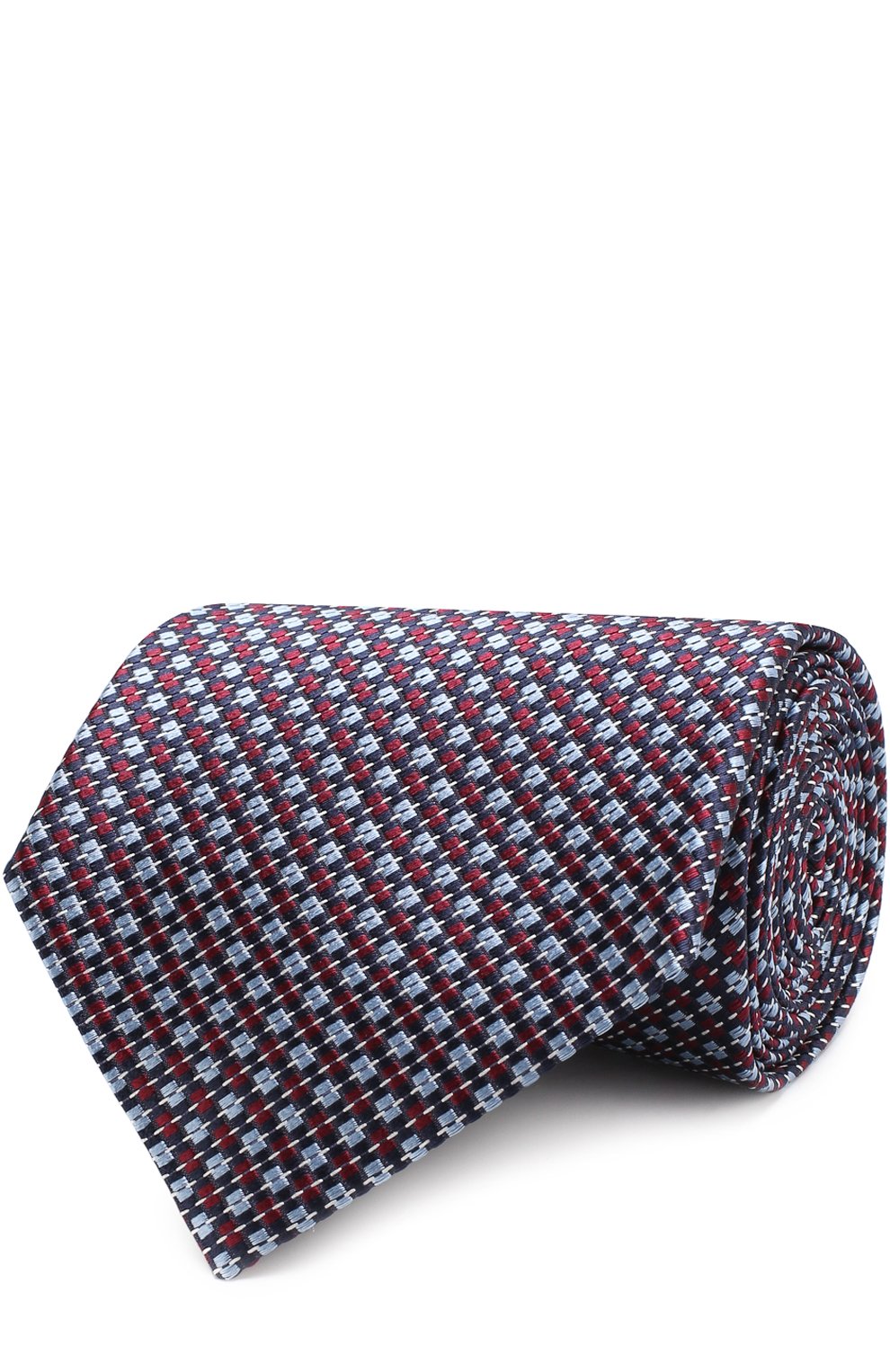 Шелковый галстук с узором ZEGNA голубого цвета по цене 22850 руб., арт. Z3W07/1XW, фото 1 Шелковый галстук с узором ZEGNA, арт. Z3W07/1XW, фото 1