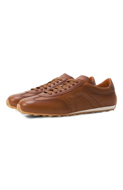 Кожаные кроссовки Glove Santoni MBGG22080BIFTSDW Коричневый MBGG22080BIFTSDW