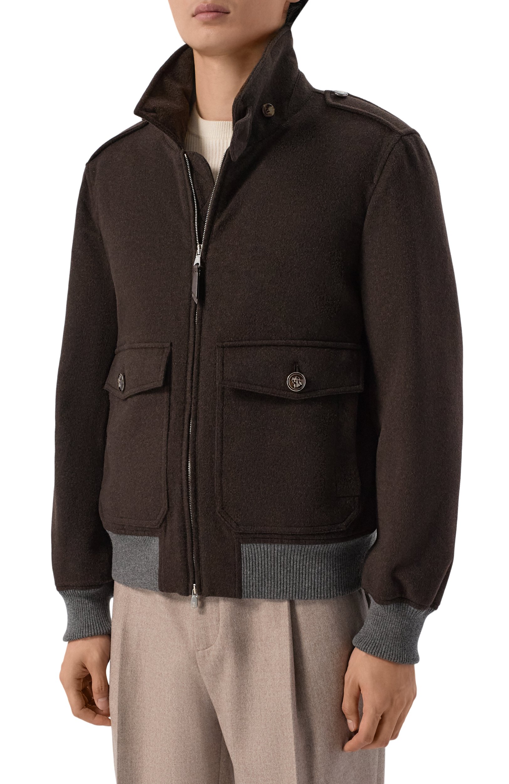 Кашемировый бомбер с воротником из овчины BRUNELLO CUCINELLI, арт. MM4006003, фото 6