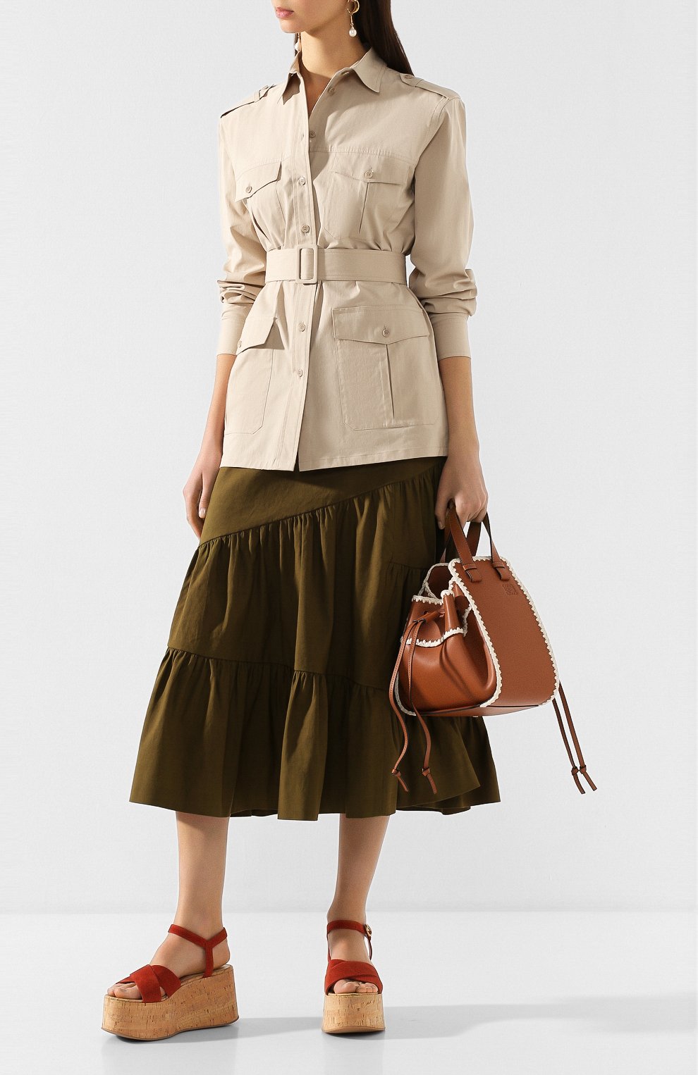 Юбка из смеси льна и хлопка DRIES VAN NOTEN, арт. 201-30863-9352, фото 2