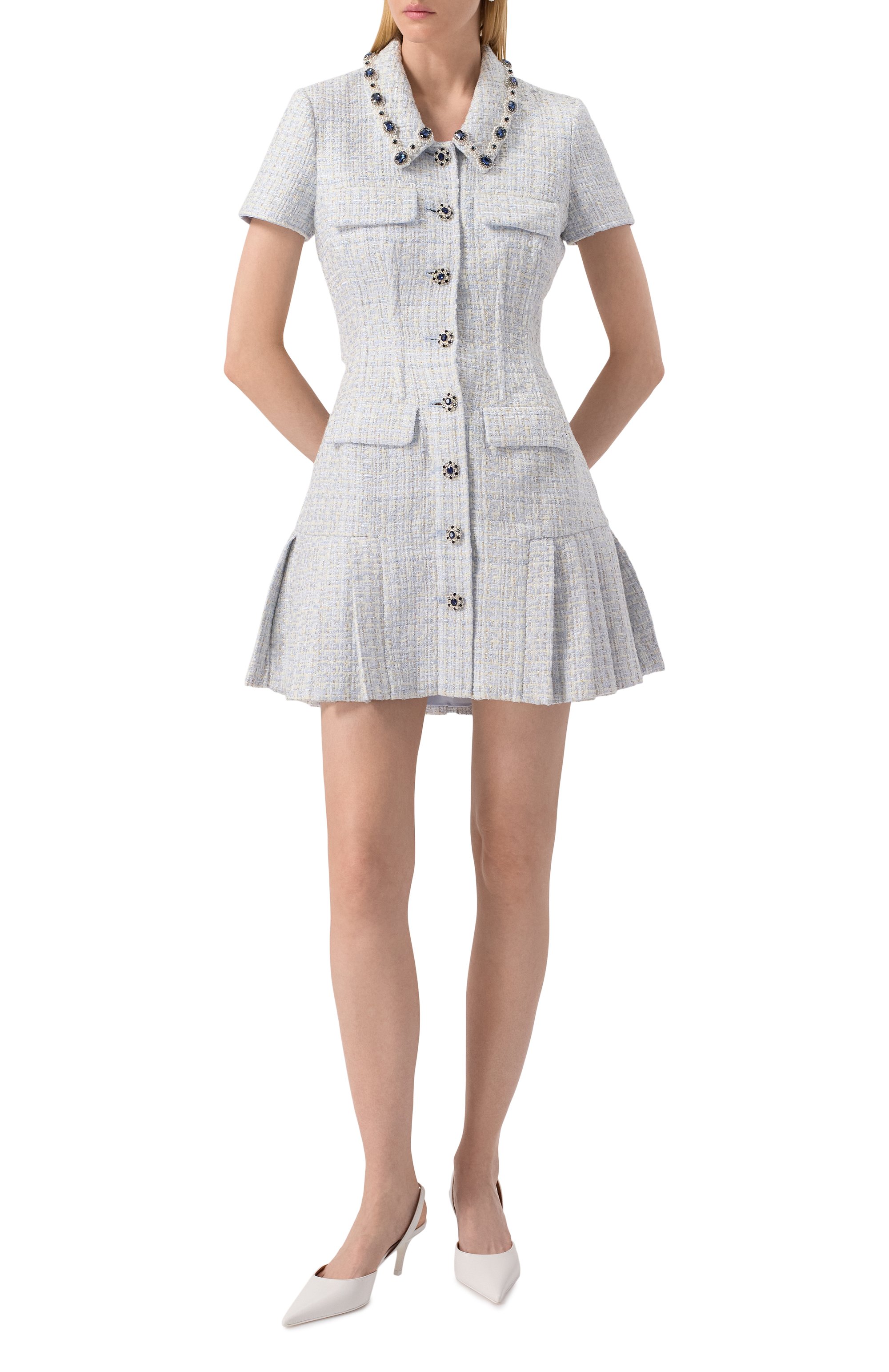 Твидовое платье SELF-PORTRAIT, арт. SS25008SBL, фото 2