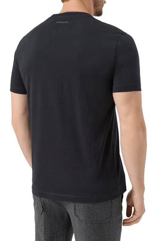 Хлопковая футболка Corneliani 26G571-2625022 Чёрный  26G571-2625022 Фото 4